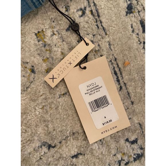 NYDJ NWT Pull-On Straight Belle Isle Blue Jeans Stretch Pants, Size 4, MSRP $119 - Picture 4 of 15